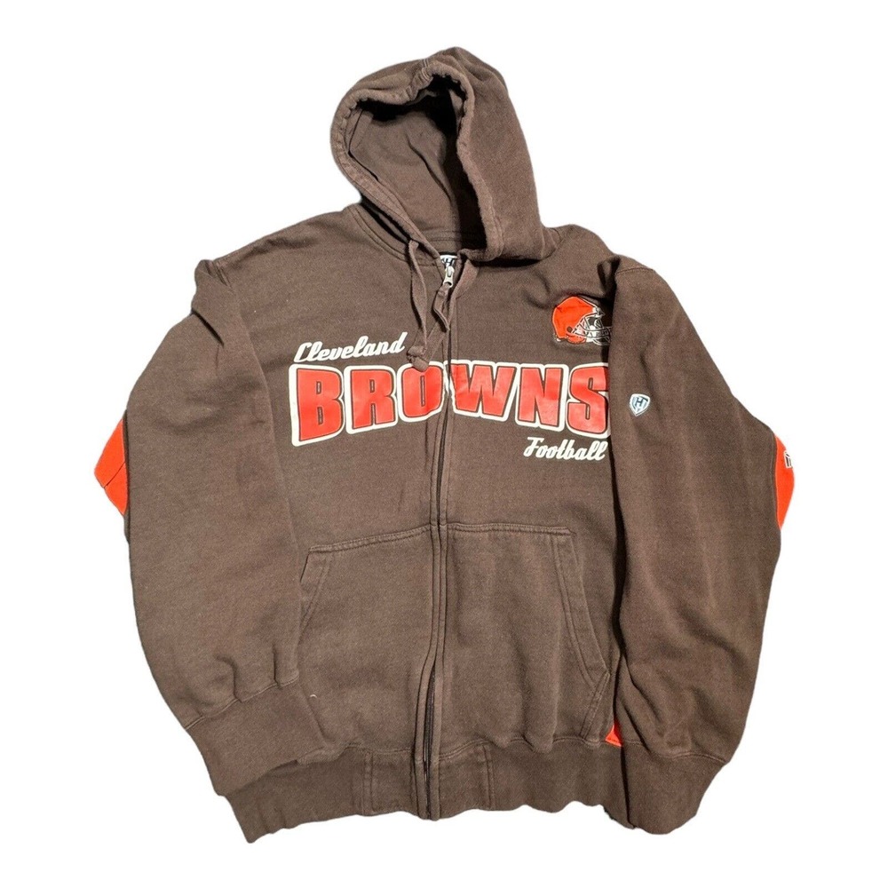 Hands High Cleveland Browns Men’s Full Zip Hoodie Sweatshirt Size Xl Brown
